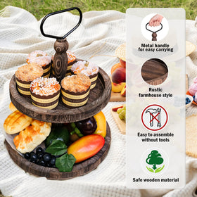 Mustry two-tier tray ideal for cupcakes and pastries display