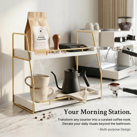 Mustry skincare and perfume display keeps bottles accessible and beautifully arranged.