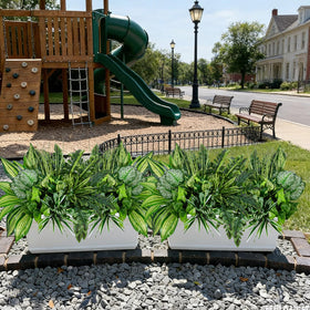 Mutcolor UV-resistant greenery endures sun and rain with lasting color outdoors.