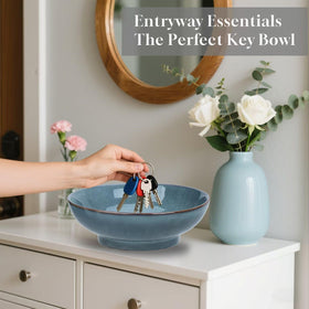MUUBOOX Ocean Blue fruit bowl on table, ideal for fresh fruit or snacks.