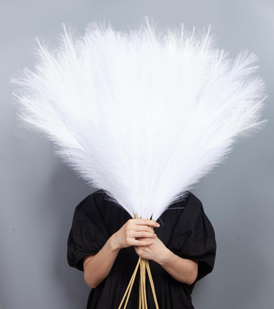 MUUNC 9-piece 45-inch pampas grass stems for dramatic, fluffy decor.