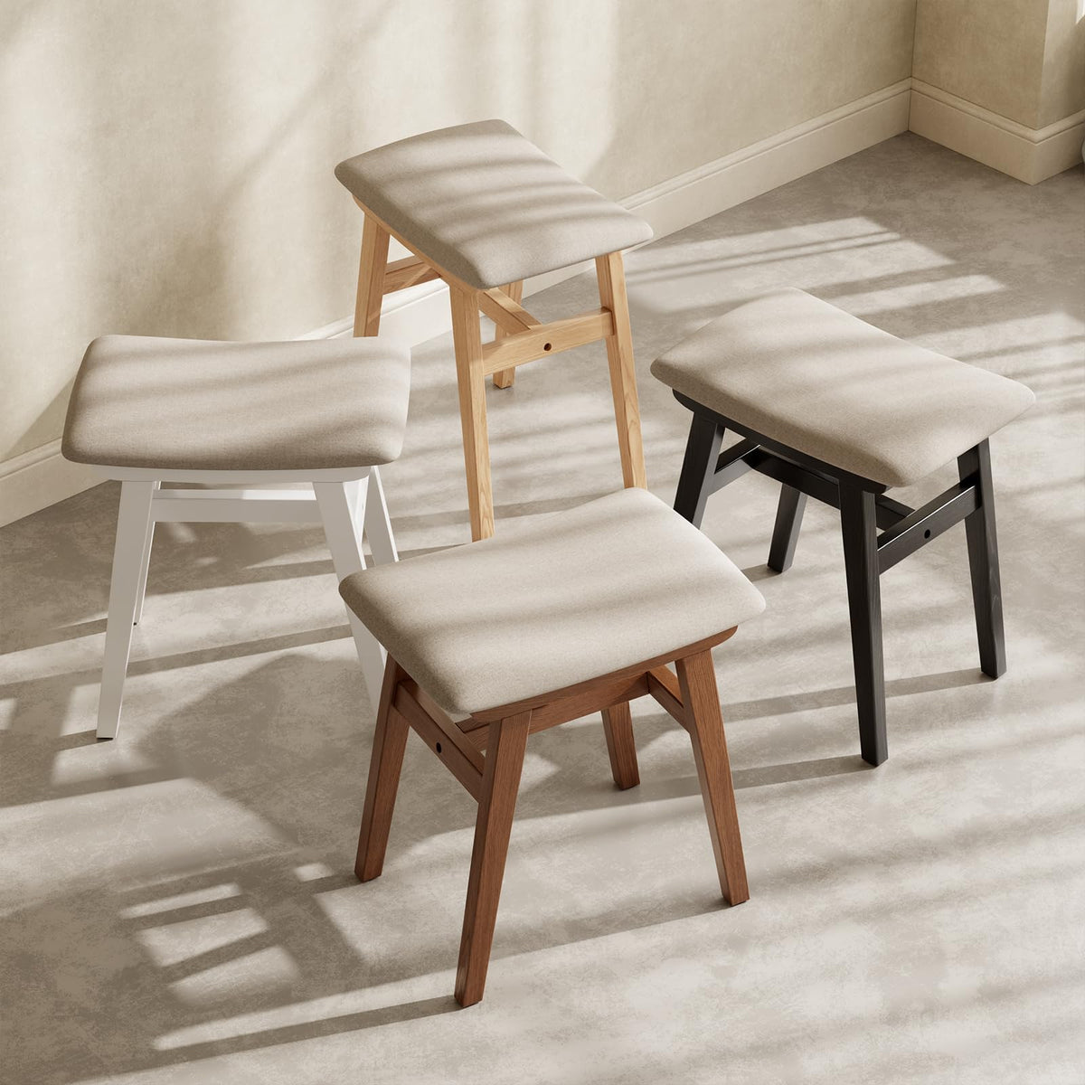 Muwuele vanity stool versatile design complements study and living spaces