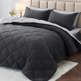 MUXHOMO 7-piece queen comforter set with box stitching for durable, cozy warmth.