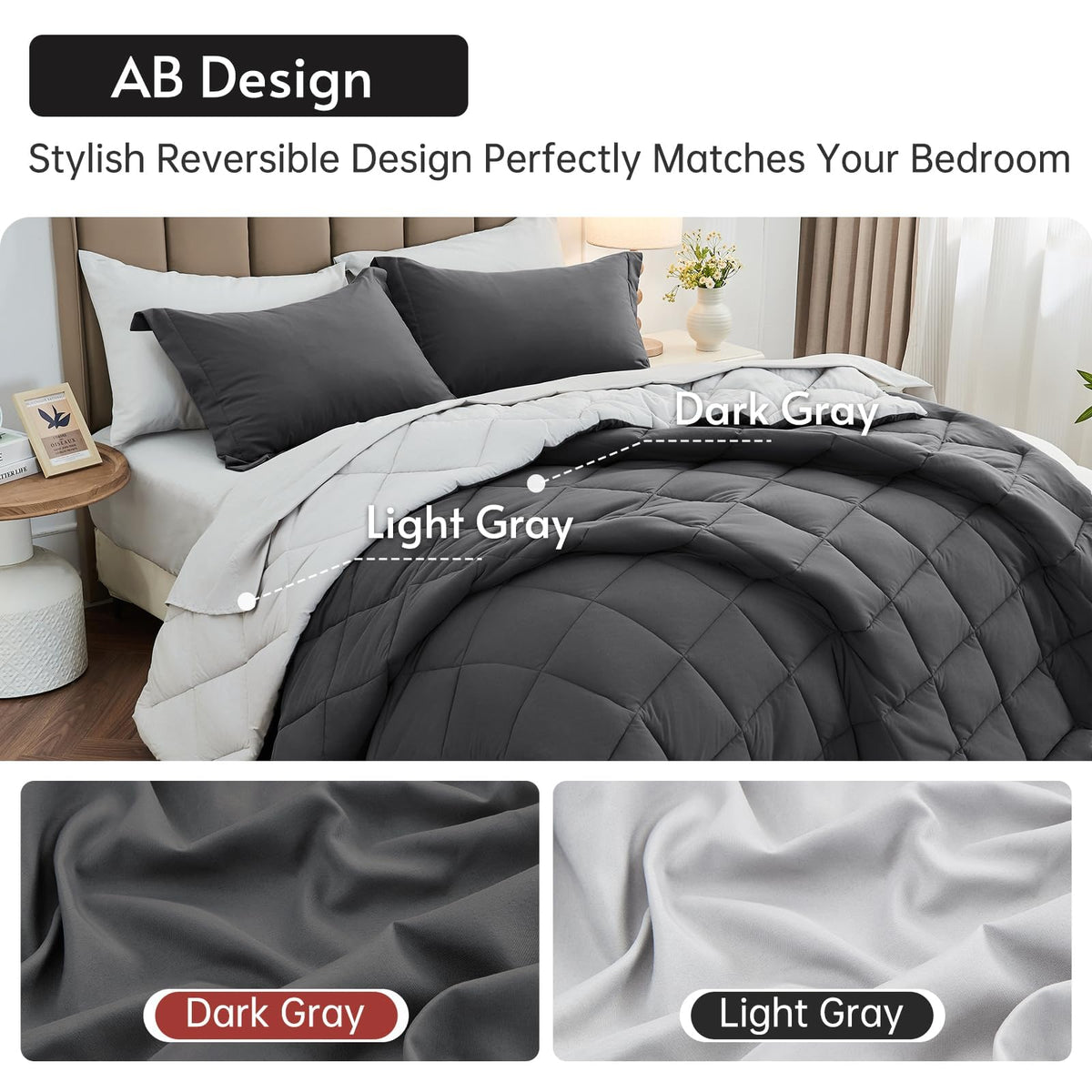 MUXHOMO bed-in-a-bag assembly shown with fitted sheet and flat sheet.