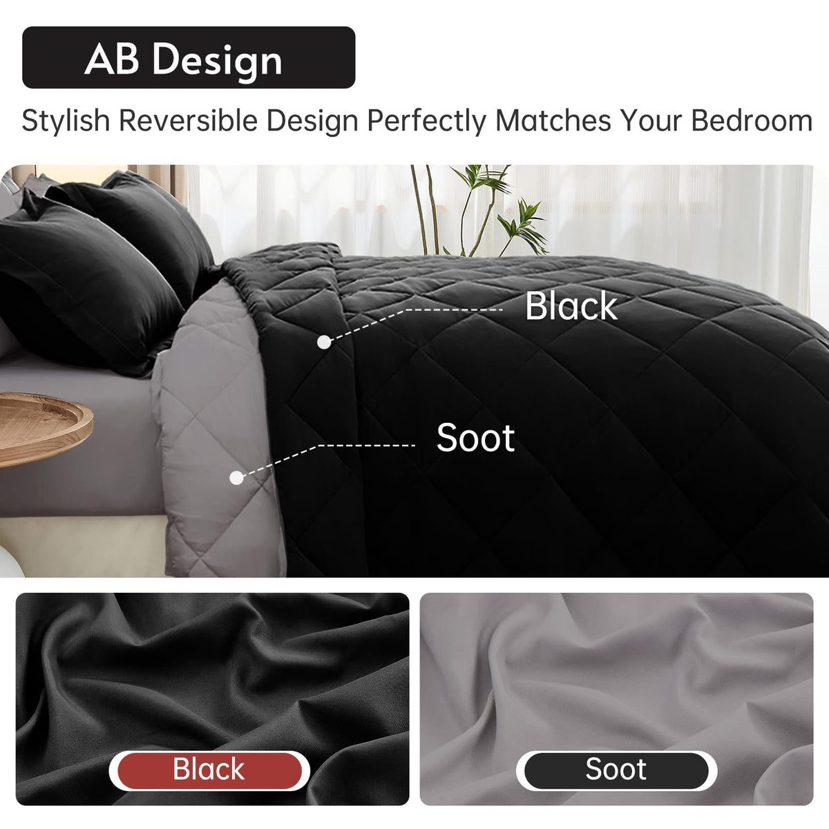 MUXHOMO bed in a bag contents showcase the complete queen bedding ensemble.