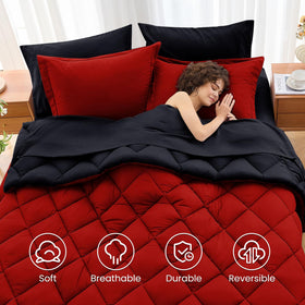 MUXHOMO bed-in-a-bag contents include comforter and sheets