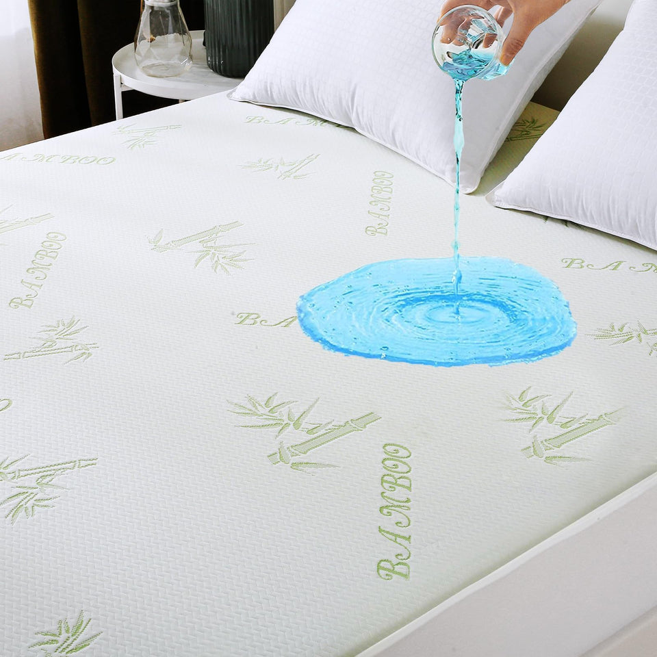 MUXHOMO California King protector with waterproof membrane guards spills for a dry bed