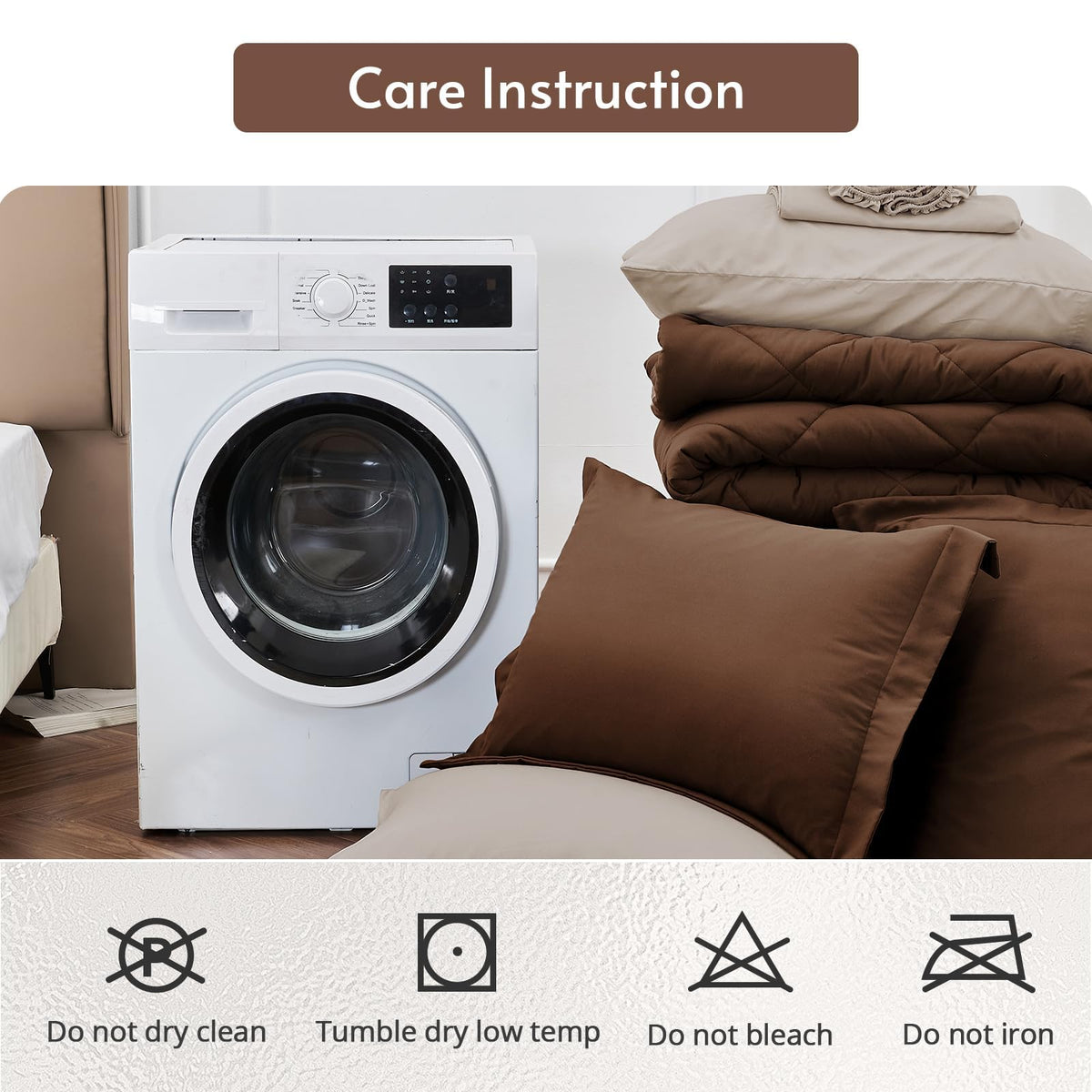 MUXHOMO easy-care machine-washable bedding for busy homes