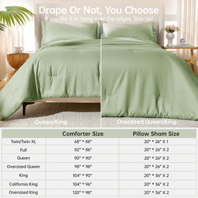 MUXHOMO Green Queen Comforter Set room-decor-ready for layered looks