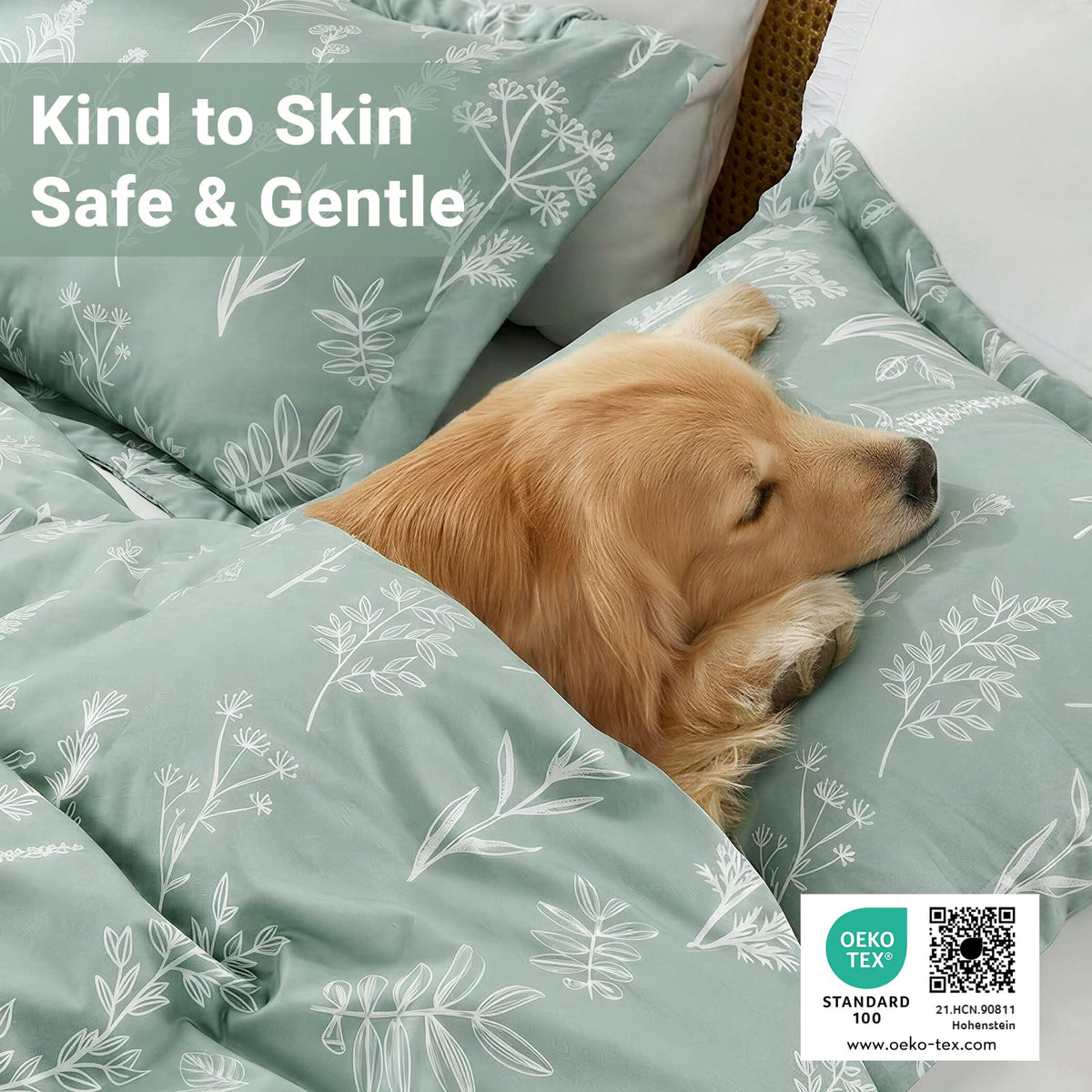 MUXHOMO hidden zip closure detail ensures secure duvet insertion with a clean look.
