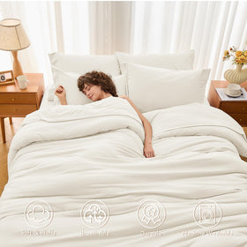 MUXHOMO ivory bedding set all-season versatility for year-round comfort