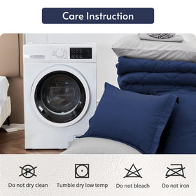 MUXHOMO navy and light-grey colorway suits modern, versatile bedroom decor