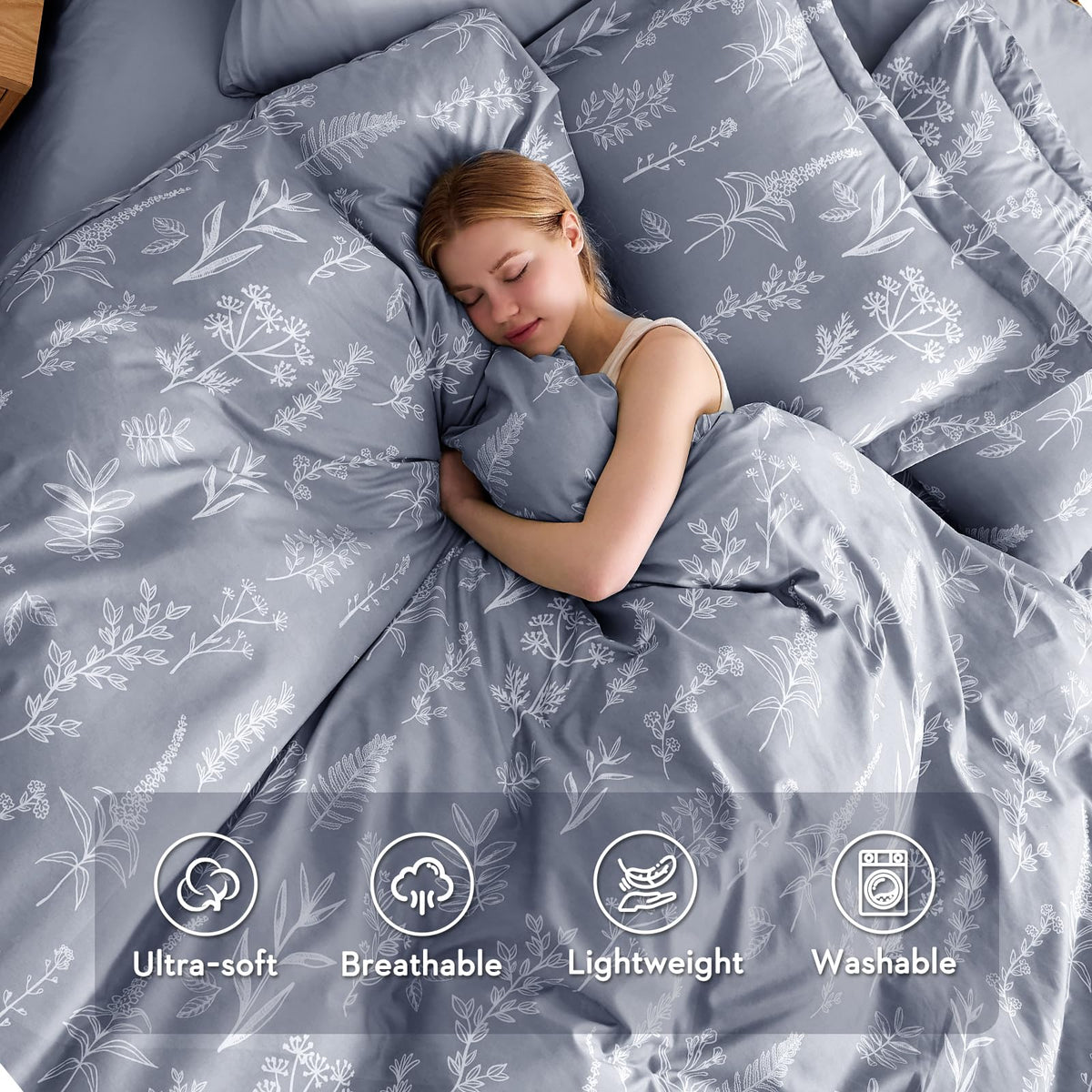 MUXHOMO pillowcase 20x36 with botanical pattern and soft microfiber comfort.