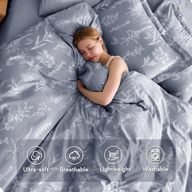 MUXHOMO pillowcase 20x36 with botanical pattern and soft microfiber comfort.