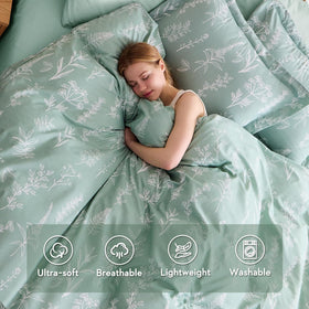 MUXHOMO pillowcases 20x36 highlight the matching floral pattern for soft, easy-care comfort.