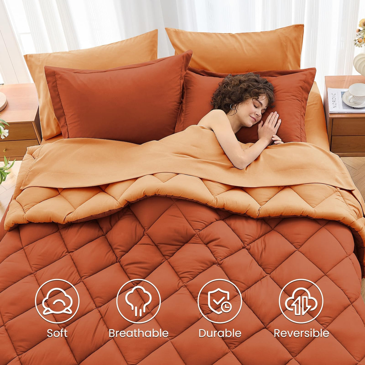 MUXHOMO pillowcases with envelope closures keep pillows secure.
