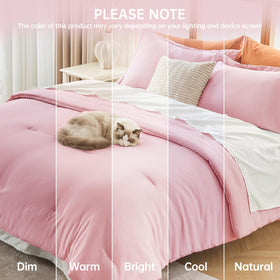 MUXHOMO pink bedding ensemble enhances bedroom decor with ease