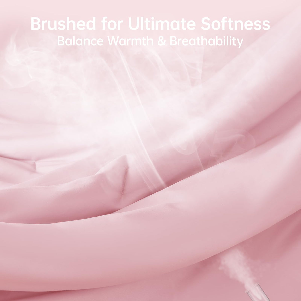 MUXHOMO Pink Queen Comforter Set breathable microfiber balances temperature for all seasons.