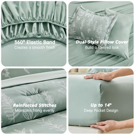 MUXHOMO Queen Bed-In-A-Bag provides an all-in-one bedding solution.