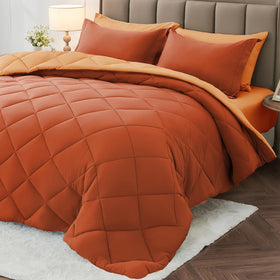 MUXHOMO queen comforter on bed, ultra-soft fabric for cozy nights.