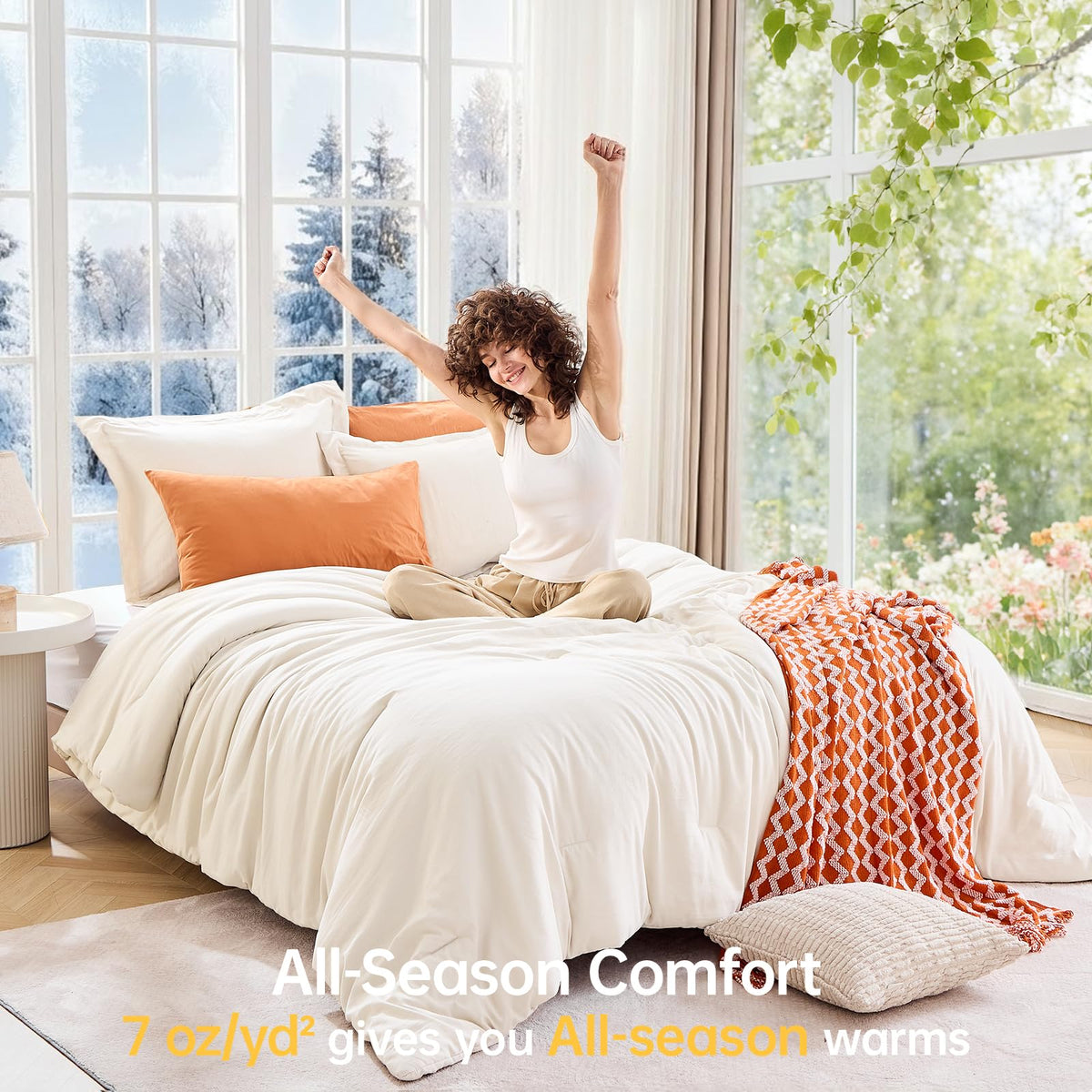 MUXHOMO pillow shams paired with the comforter create a cohesive look