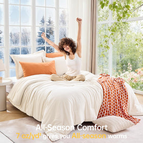 MUXHOMO pillow shams paired with the comforter create a cohesive look