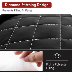 MUXHOMO dramatic bedding setup demonstrates bold black and soot colorway.