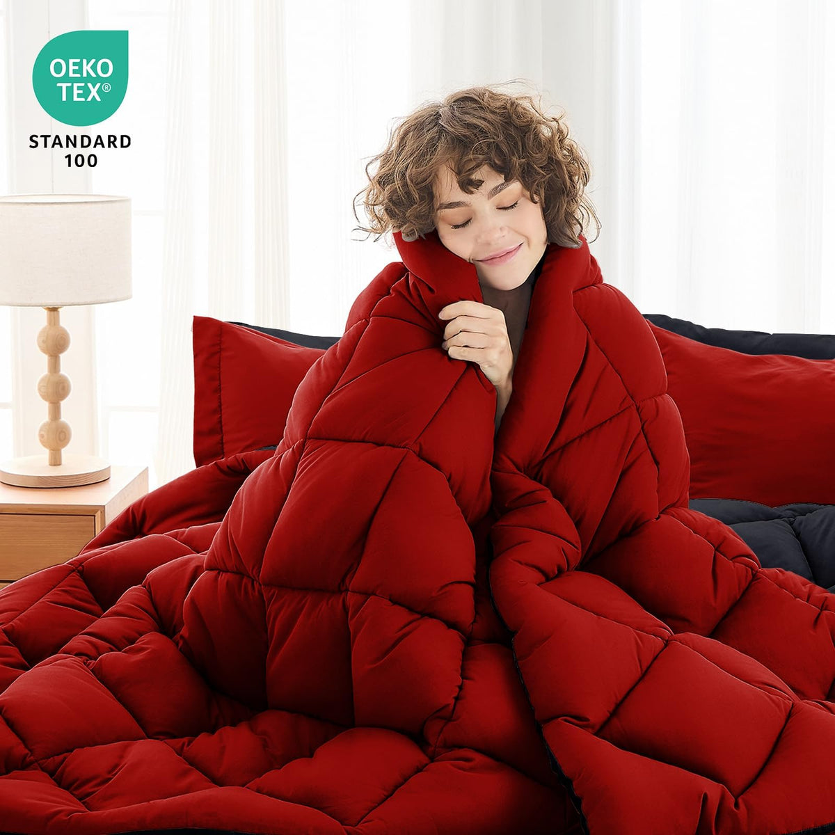 Muxhomo queen-size bed in a bag unfolded reveals complete bedding kit
