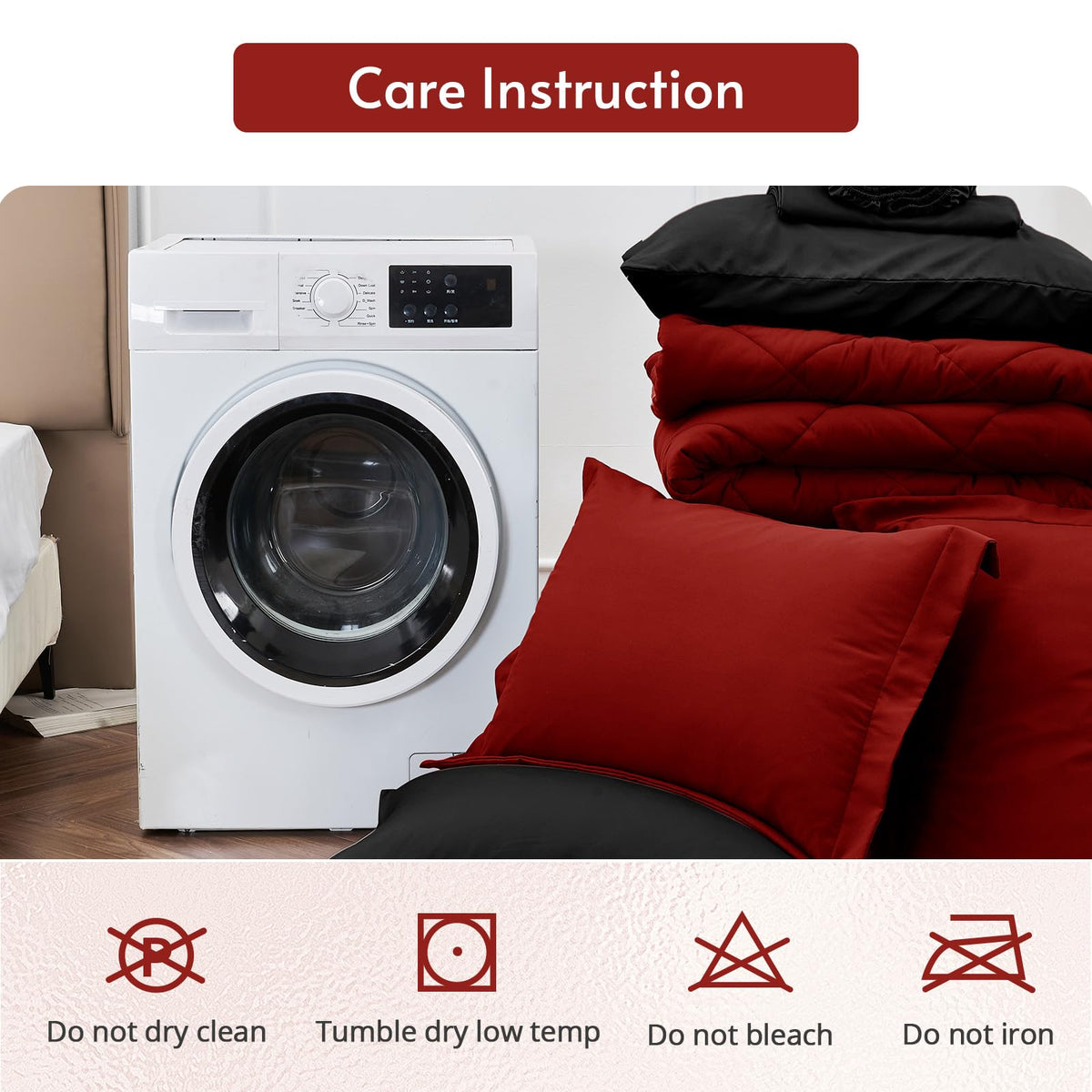MUXHOMO red and black colorway adds bold style to the bed