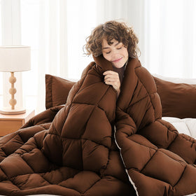 MUXHOMO reversible dual-tone brown khaki bedding for versatile styling