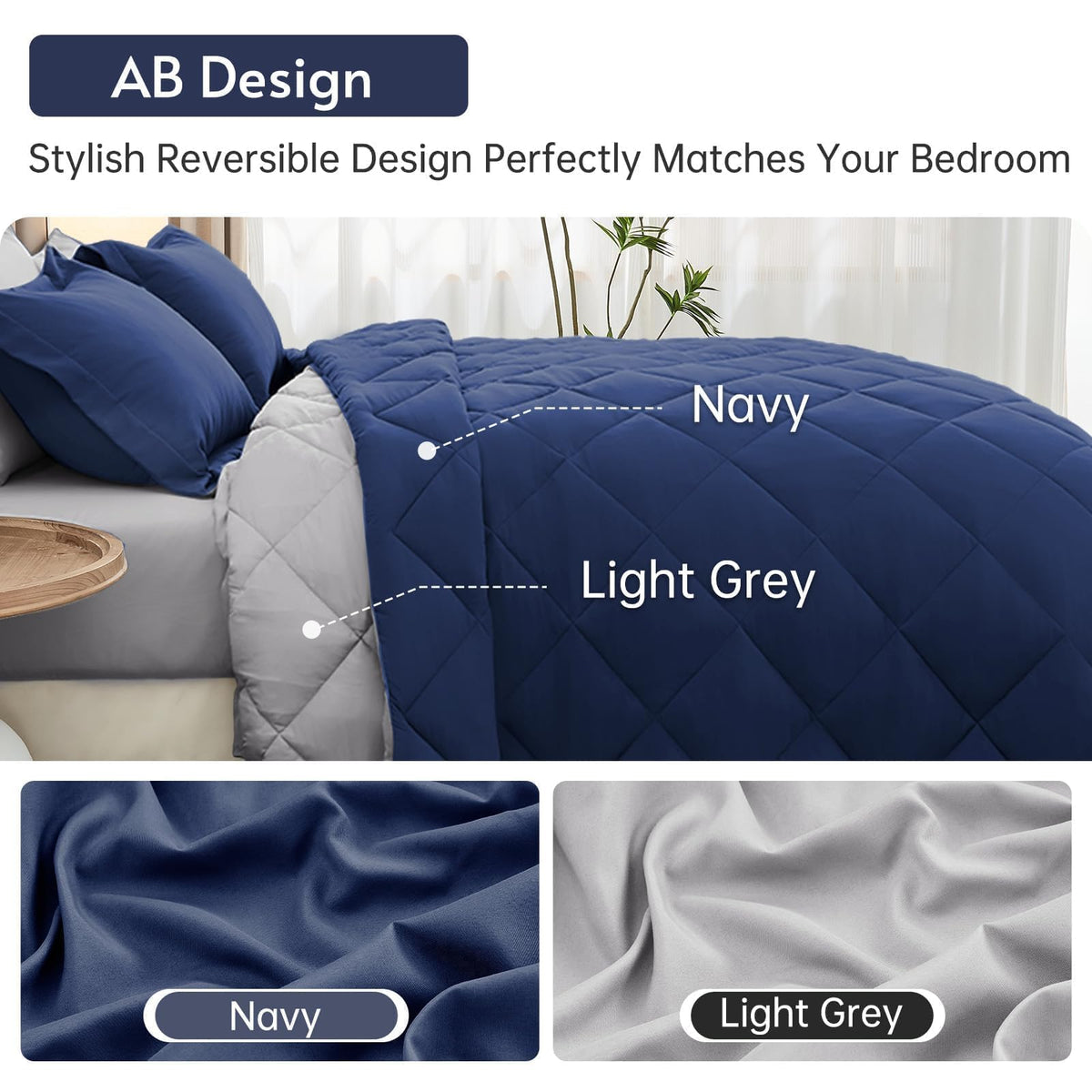 MUXHOMO reversible dual-tone design offers flexible styling options for your bedroom
