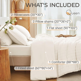 MUXHOMO seersucker texture details add dimensional wave pattern to bedding.