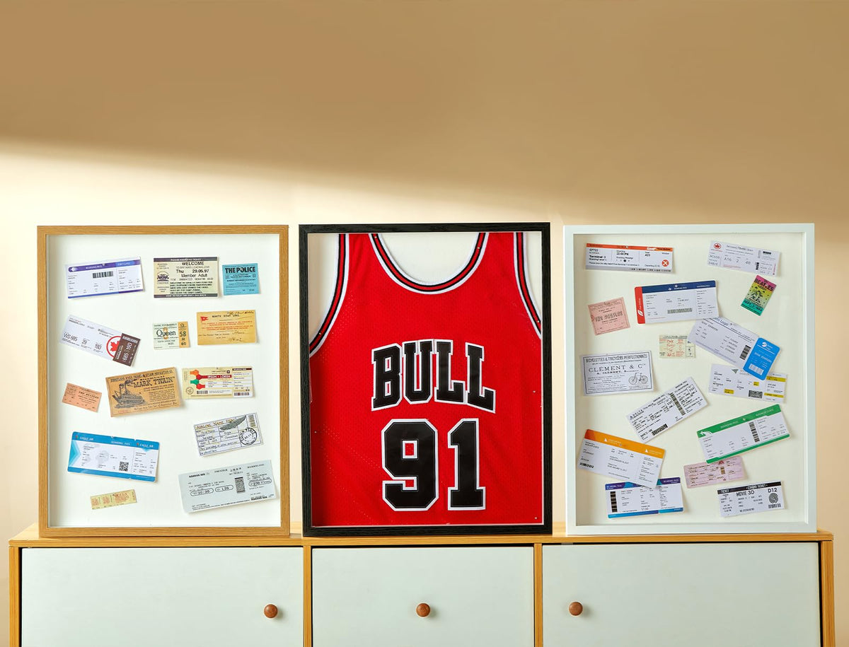 MUXIUNT memory display in a shadow box ready for curated memorabilia