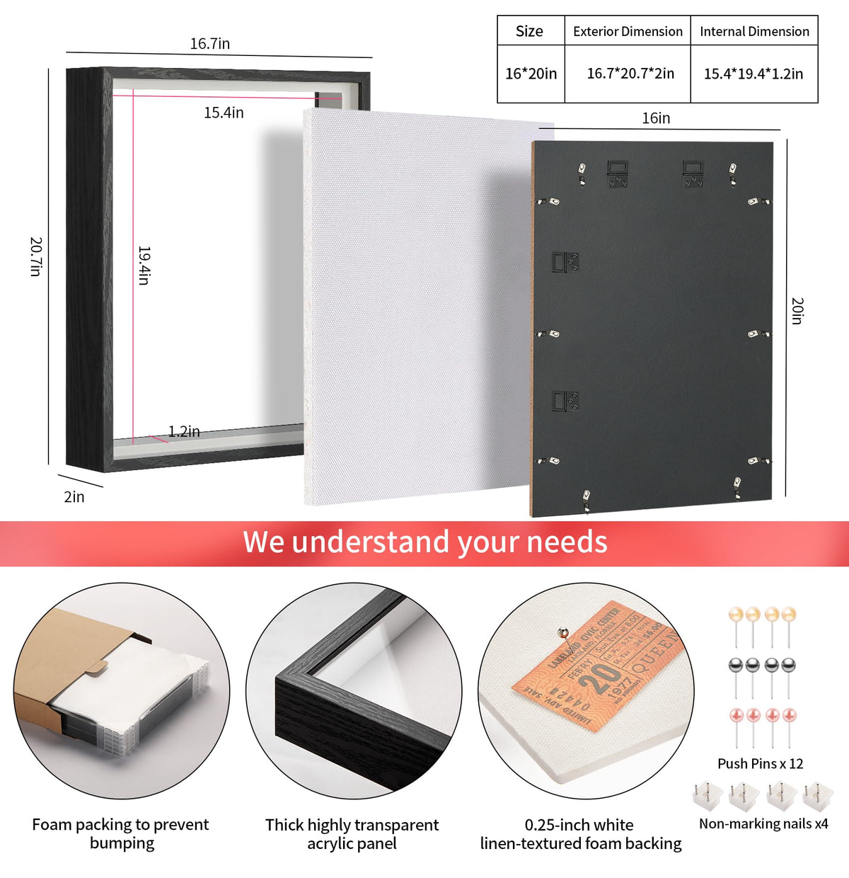 MUXIUNT thick acrylic panel provides durable protection for displayed keepsakes