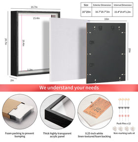 MUXIUNT thick acrylic panel provides durable protection for displayed keepsakes