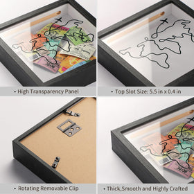 MUXIUNT shadow-box wall-mount demonstrating wall-friendly display without nails