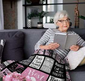 Gift-opening moment reveals thoughtful nurse appreciation blanket