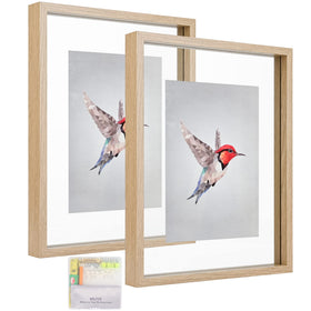 MUYE 11x14 floating frame front view with double glass protecting memories