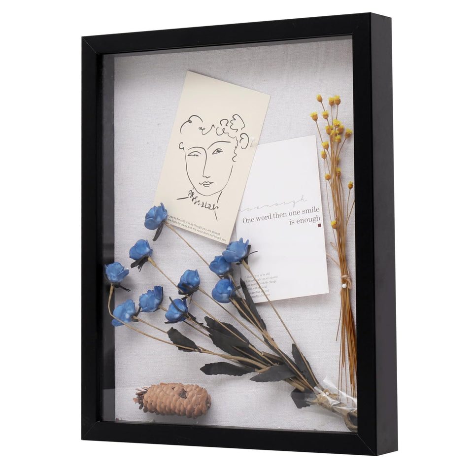 Muzilife 11x14 shadow box front with glass for crystal-clear memory display.