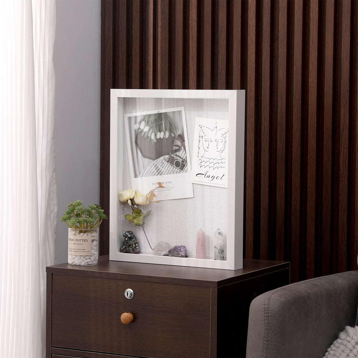 Muzilife 11x14 shadow box versatile for tickets, medals, photos, and awards