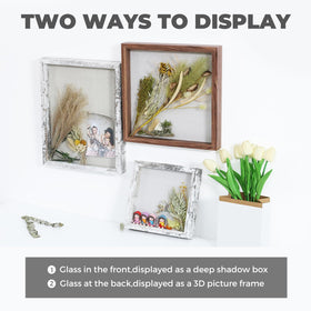 Muzilife 11x14 shadow box sturdy deep wood frame protects keepsakes