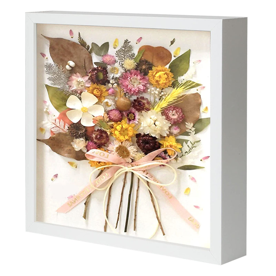 Muzilife 12x12 shadow box front view with tempered glass for durable display.