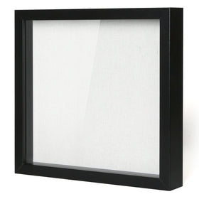 Muzilife 12x12 shadow box front view displaying photos and keepsakes