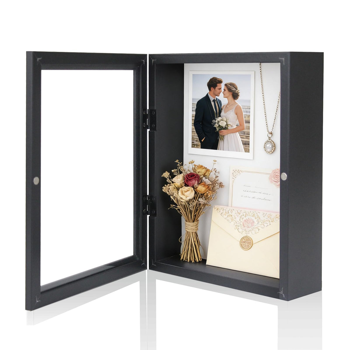 Muzilife 8x10 shadow box front view for deep memory display