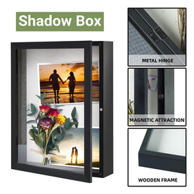 Muzilife 8x10 shadow box interior depth 2.16 inches for layered keepsakes