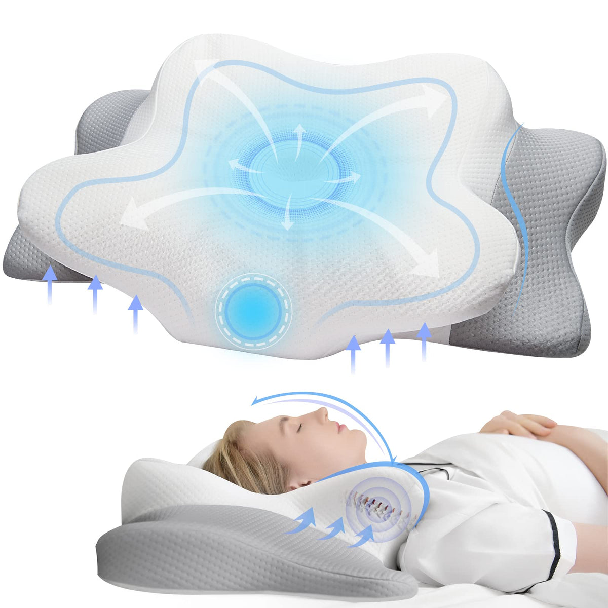 Muzsoul cervical pillow neck support to align posture.