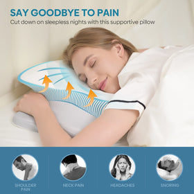 Muzsoul memory foam pillow with odorless, durable comfort.
