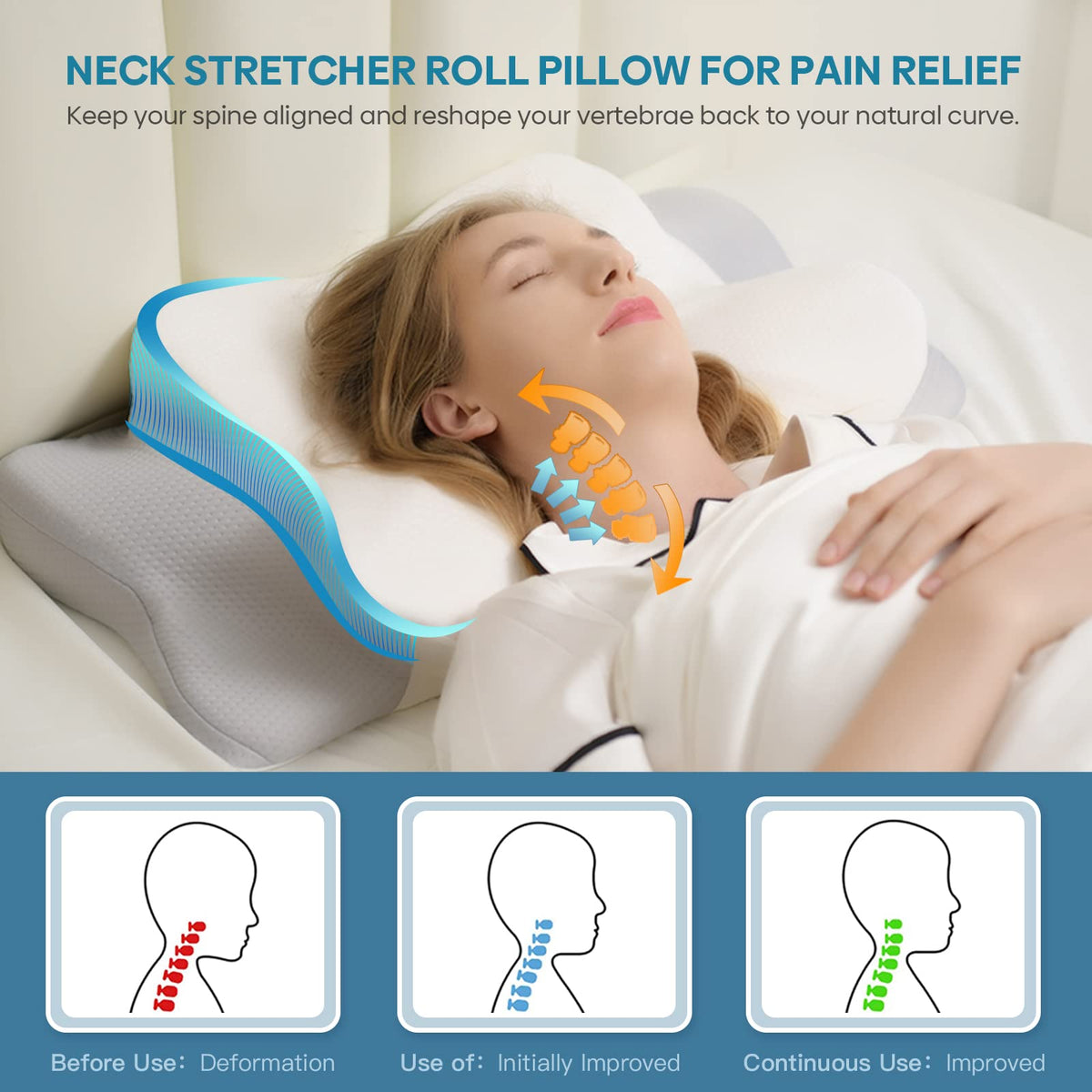 Muzsoul pillow supports side sleepers with neck support.