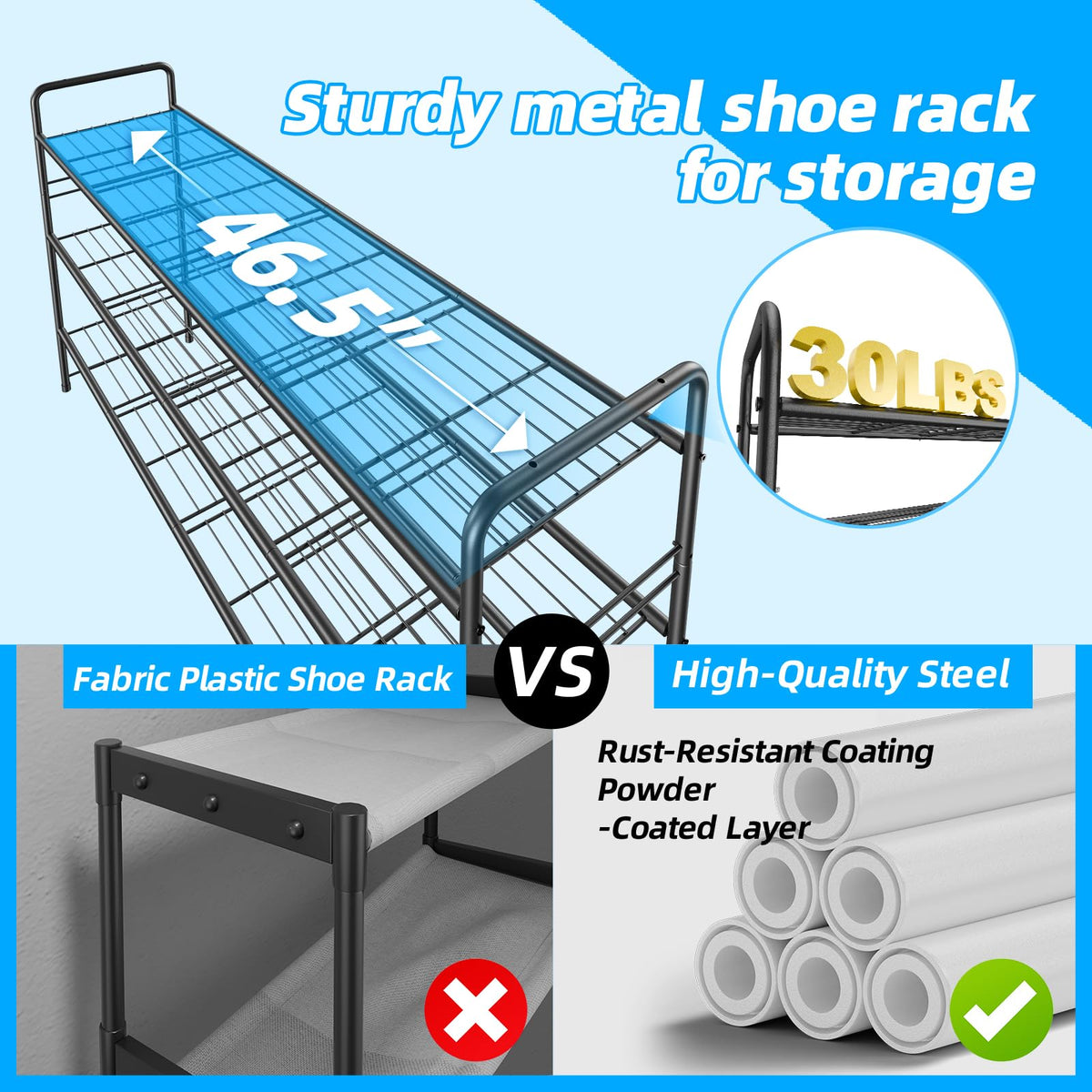 MWQ 3-tier shoe rack black entryway setup demonstrates organized hallway storage.