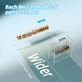 MWQ 3-tier shoe rack holds up to 16 pairs across three tiers